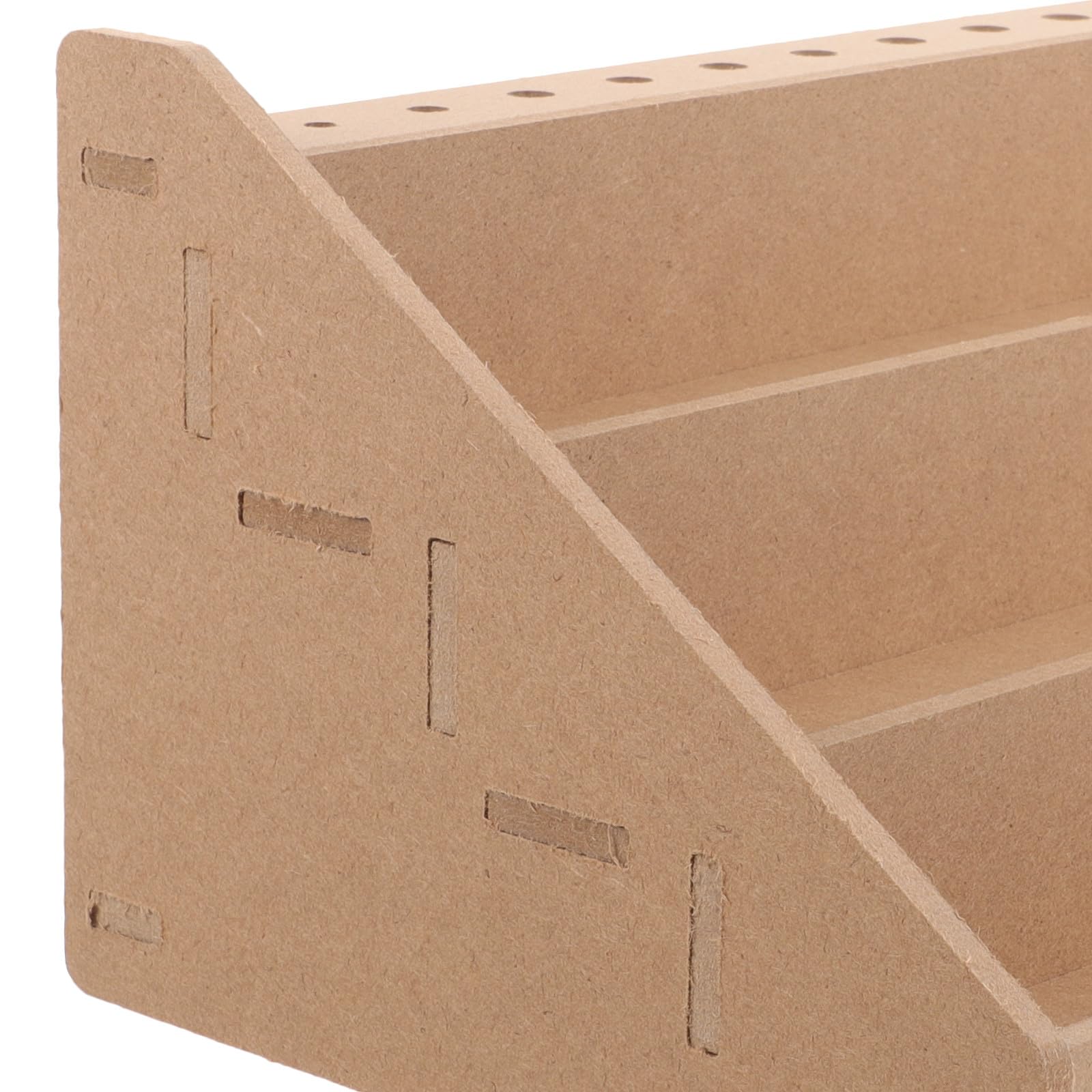 Holz Farbaufbewahrungsregal für Künstler mit Pinselhalter 13-fach | Beige, Leichte Tischlösung, Mehrlagiges Design, Dekorativ und Platzsparend für Home und Atelier