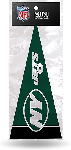 Rico Industries NFL New York Jets - Juego de decoración clásica de 8 piezas, 4 x 9 pulgadas, mini banderines