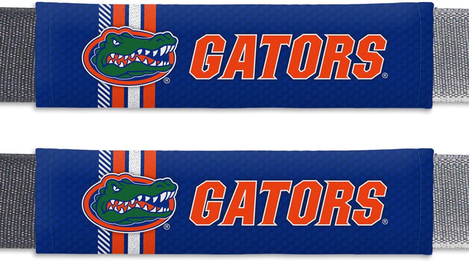 AAC FANMATS NCAA Mascot Carpet Floor Mats Bundle with Shoulder Pads and Steering Wheel Cover for Florida Gators Fans Officially Licensed(6 Items)