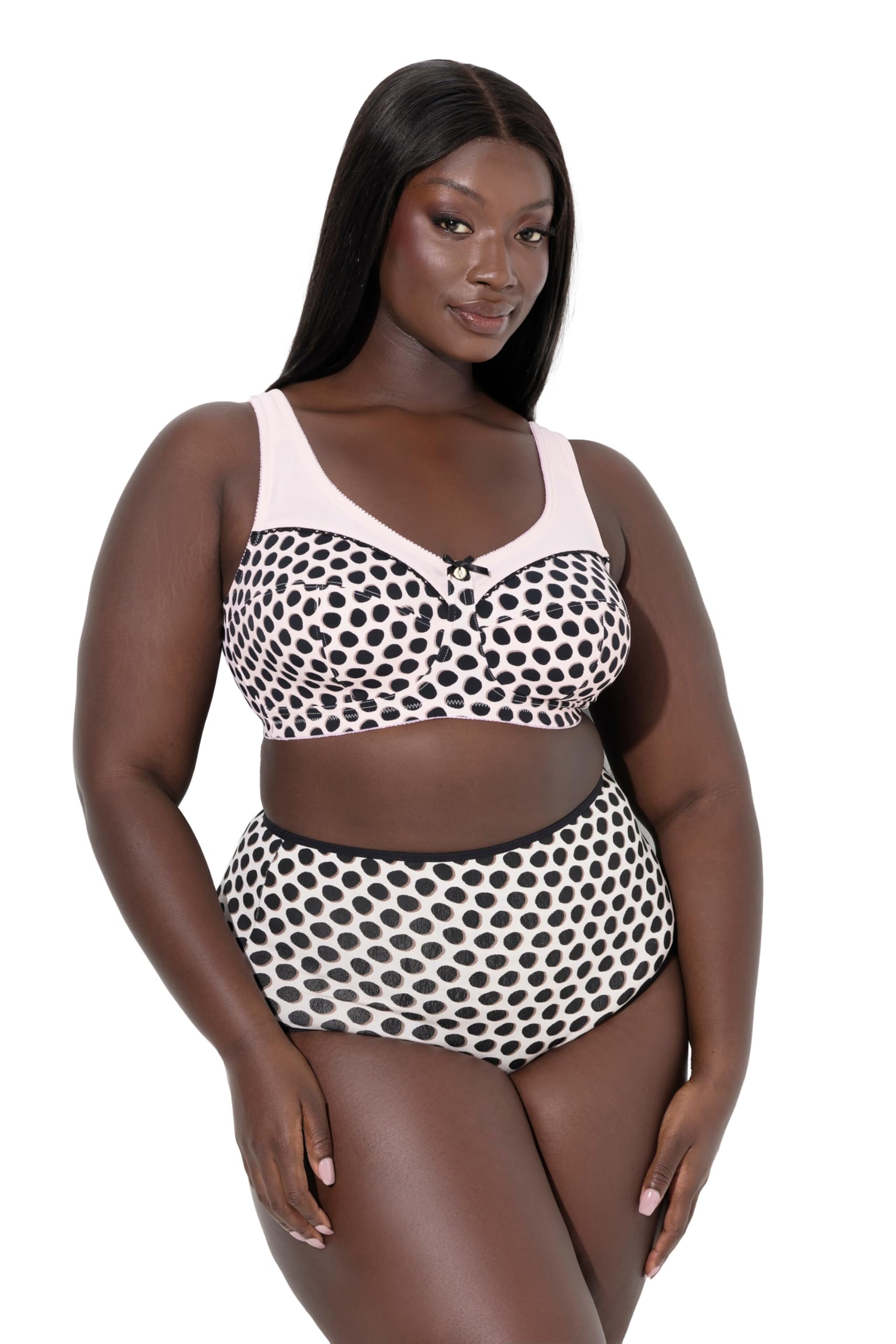 Ulla Popken Damen große Größen Übergrößen Plus Size Entlastungs-BH, Punkte, ohne Bügel 845538