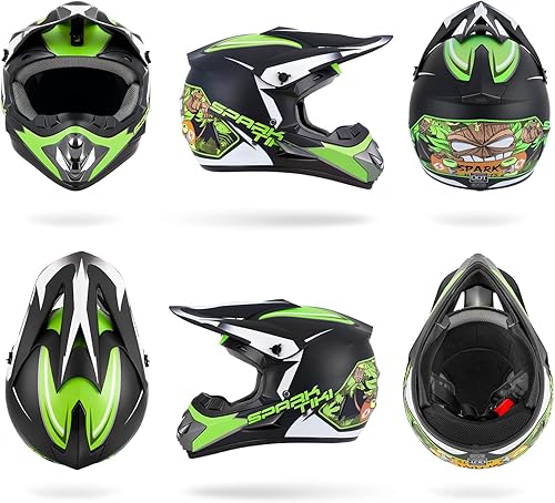 Miniatura 4 de Casco de motocross juvenil, casco de motocicleta ATV, cascos de motocross para exteriores, aprobado por DOT, cascos todoterreno con guantes, gafas,