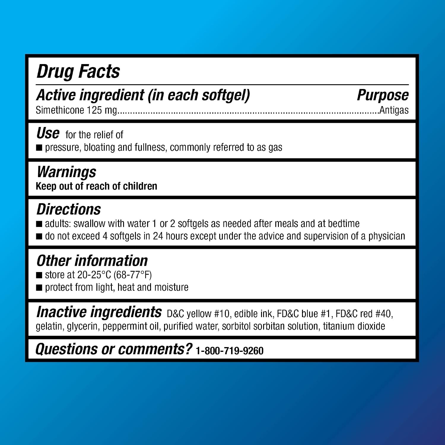 Amazon Basic Care Gas Relief Softgels, Simethicone 125 mg, Extra Strength Antigas, 30 Count
