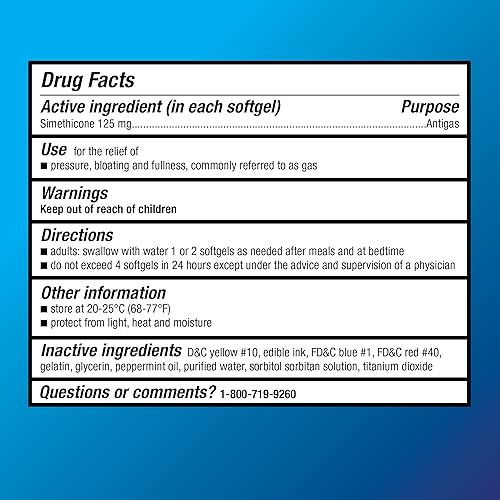 Miniatura 4 de Tienda Basic Care Cápsulas blandas para alivio de gas, simeticona, 125 mg, antigas extra fuerte, 30 unidades