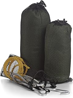 Mesh Ditty Bag Set – Breathable Lightweight Storage Bags for Camping, Travel, and Gear Organization, Includes Small, Medium, and Large Polyester Mesh Sizes with Cord Locks