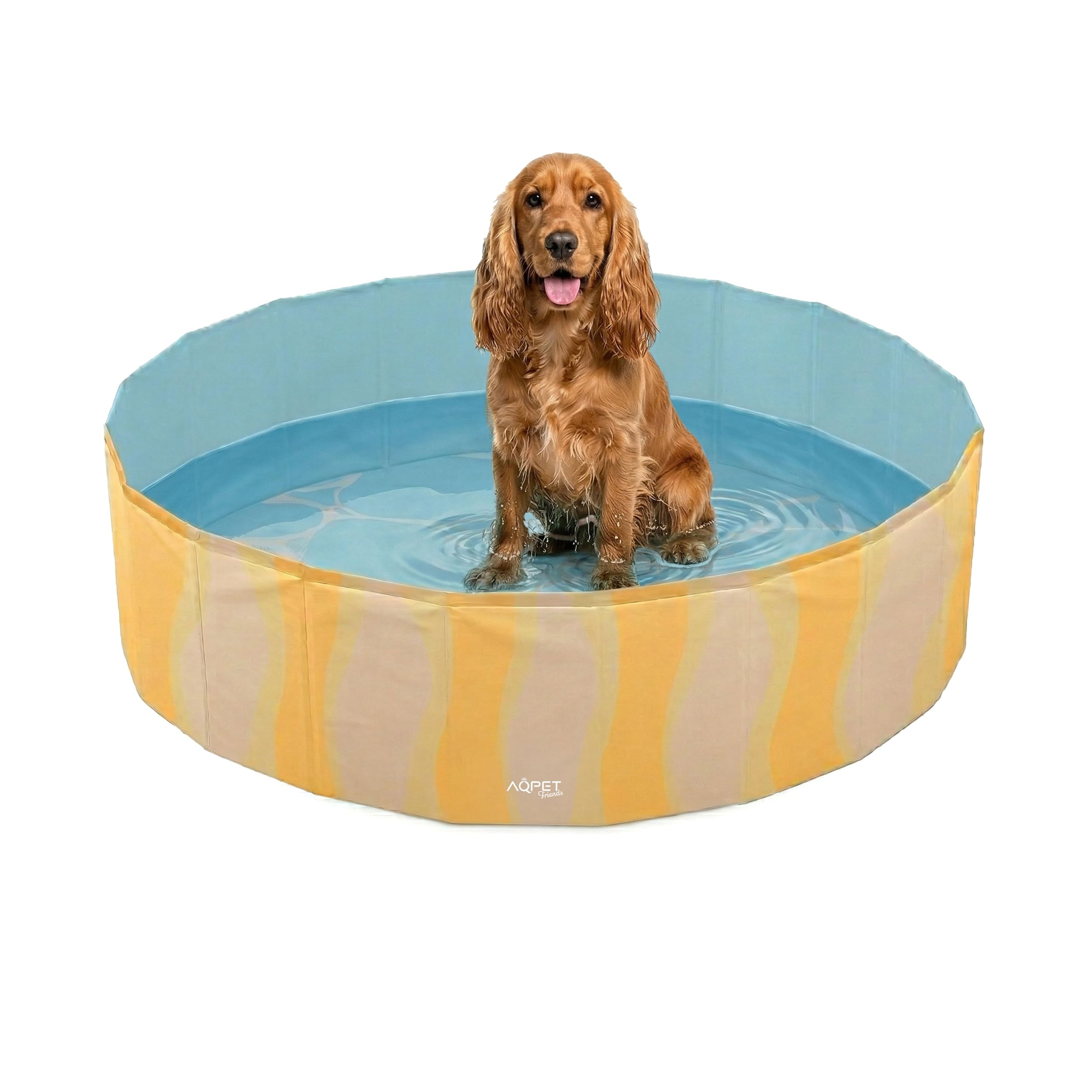 AQPET AqpetFriends Plastic Dog Pool Pets Foldable Garden Pool 160x30 (ØxH) Sea Pattern