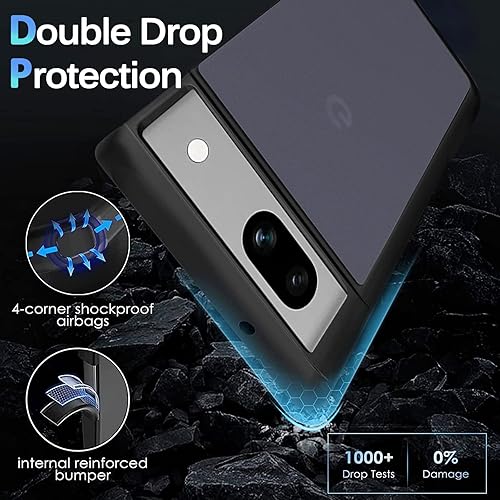 Miniatura 4 de Miimall Funda delgada para Google Pixel 7A de cuerpo completo, superficie mate protección de grado militar a prueba de caídas protección de pantalla