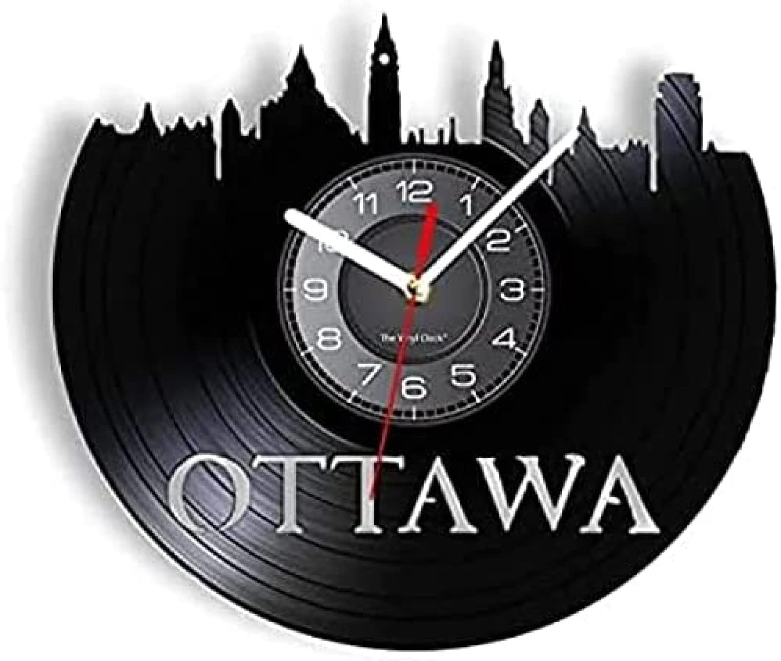 Horloge murale vintage Ottawa design skyline idée cadeau voyage unique