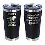 Custom Horses Keep Me Stable - Personalized Insulated Coffee Tumbler Cup with Sliding Lid - Stainless Steel Insulated Mug - Horse Themed Coffee Gifts
