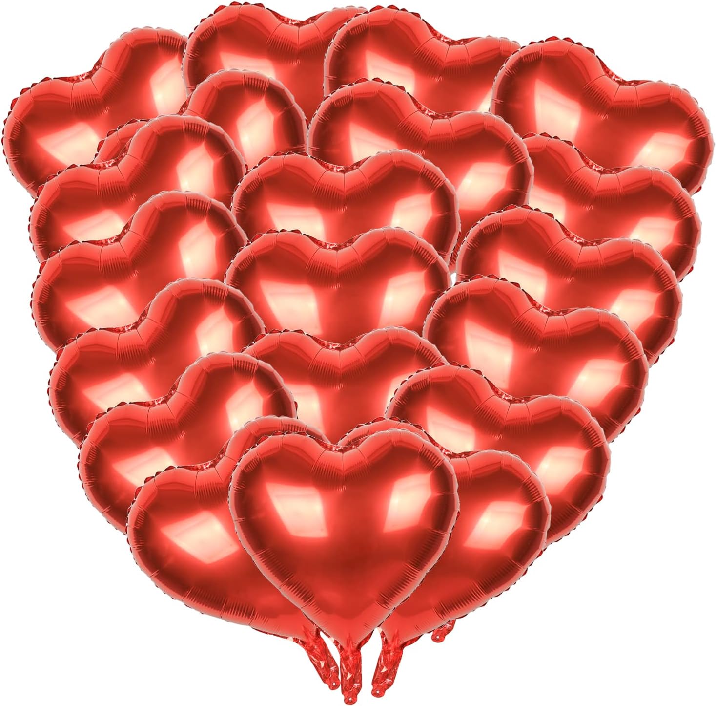 Guzon 20Pcs 18 Inch Heart Mylar Balloons Love Foil Heart