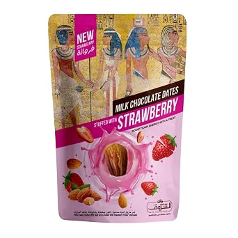 Strawberry Chocolate Dates with Crunchy Almond, Net Weight 250g