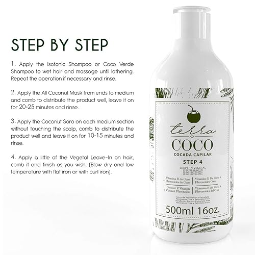 Miniatura 5 de YBERA PARIS Terra Coco Cocada Capilar | Vegano | Hidrata y nutre sin enjuague | Ideal para cabello extremadamente seco y desgastado dañado por el