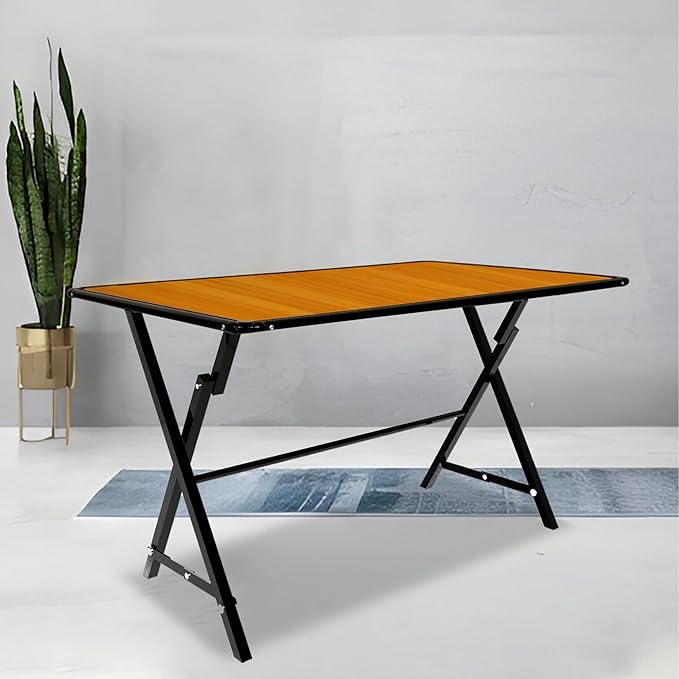 ROSE Arrow Multipurpose Foldable Portable Study Table Computer Desk Foldable for Office Work Laptop Desk 2/4 Seater Dining Table for Home and Office (Sand Brown, 2 X 3 ft)