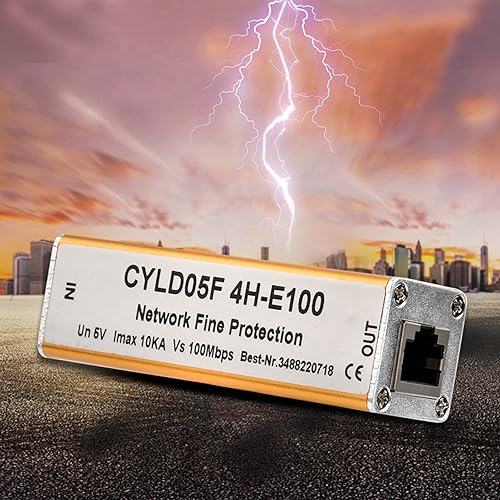 Miniatura 3 de Adaptador RJ45 RJ11 Ethernet Red Protector Thunder Iluminación Pararrayos Audio Teléfono Datos Solo Protector 5V