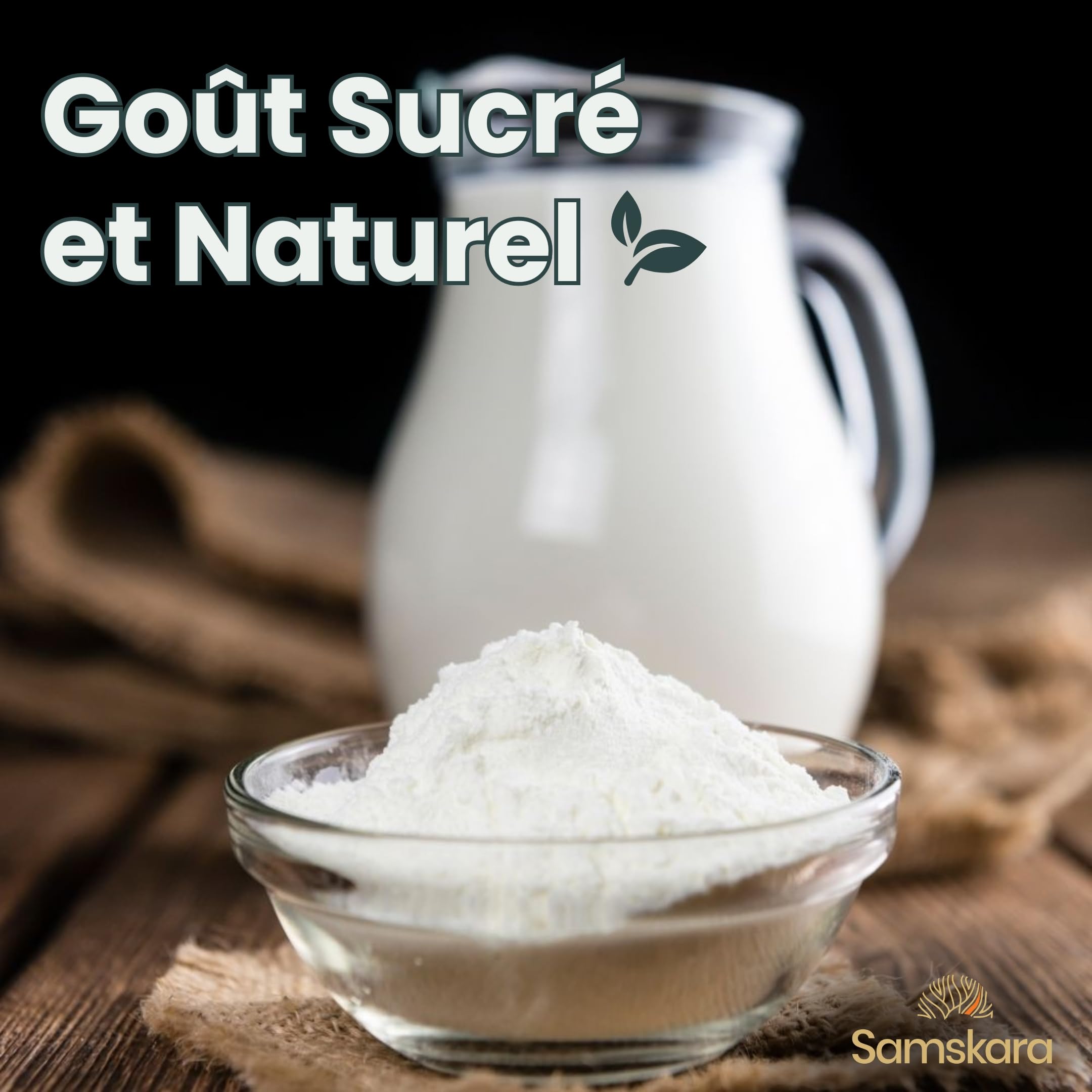Poudre de lait de coco 90% Coco | Biologique BIO | Vegan | Sans Gluten | Samskara (500g) - Idéal pour la cuisine