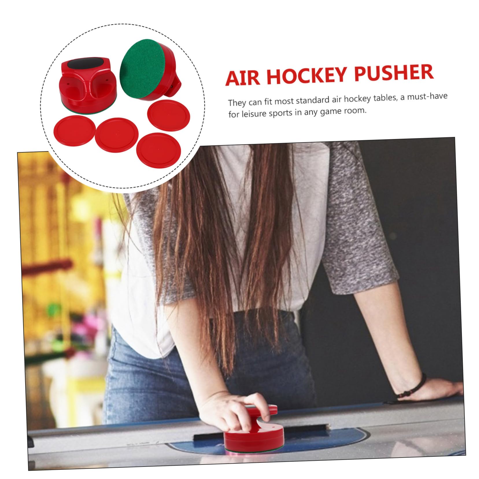 KOMBIUDA 2sets Palle Da Hockey e Sliders Per Tavolo Accessori Per Giochi Di Hockey Ghiaccio Include Paddles Rosse Per Sostituzione e Competizioni Giochi