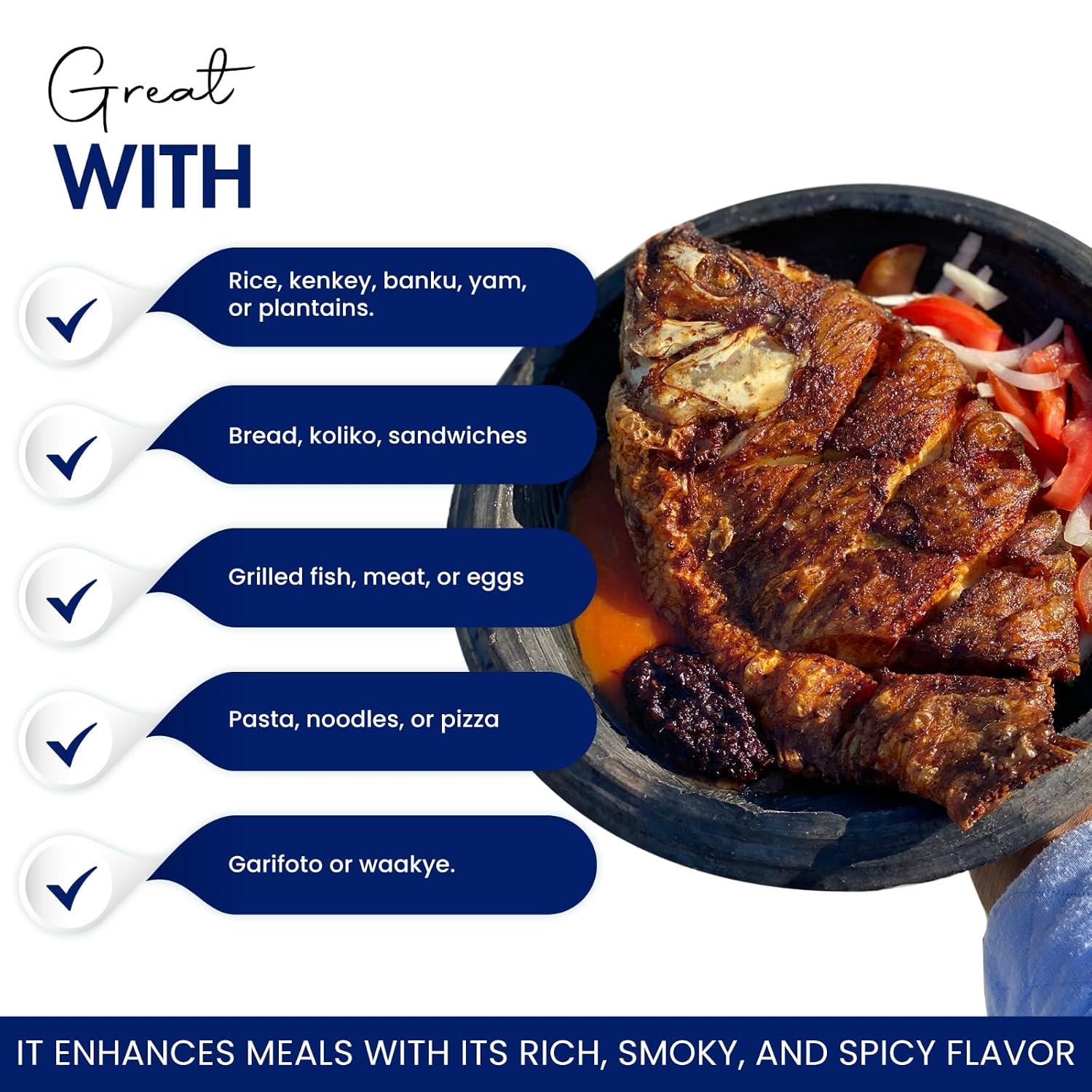 Cuisine22 Authentic Ghanaian Shitor Sauce - Spicy Black Pepper Chilli sauce - 16oz Jar - Traditional West African Hot Sauce for Rice, Pasta, Seafood, and Snacks - Made in Togo (Shrimp Mild)