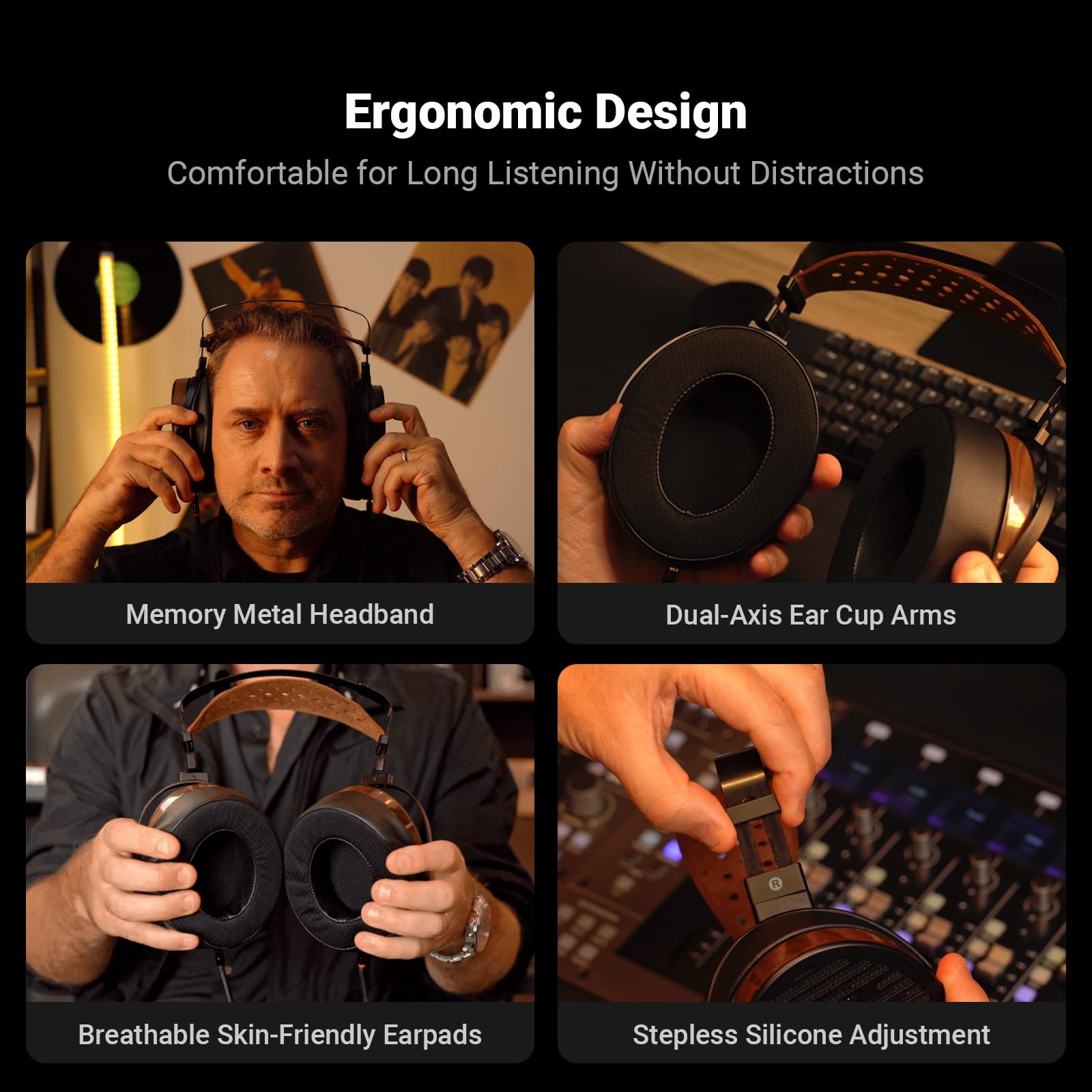 Fosi Audio ZH3 Amplificador de Auriculares DAC+Fosi Audio i5 Auriculares Magnéticos Planares de Respaldo Abierto