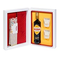 Averna Kit “Open Colors” Limited Edition: Amaro Averna 70 cl; 2 Bicchieri Firmati Averna, 1 Runner per Tavolo in Lino con Disegno a Mano
