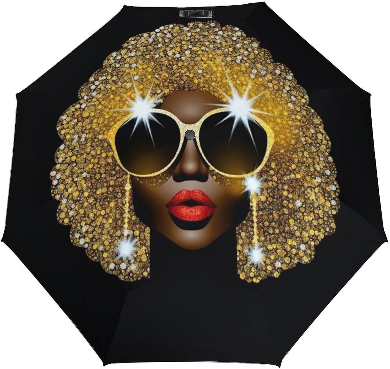 Windproof Travel Umbrella Cute African Woman Folding Small Sun Umbrella Lightweight Small And Compact Suit for Pocket