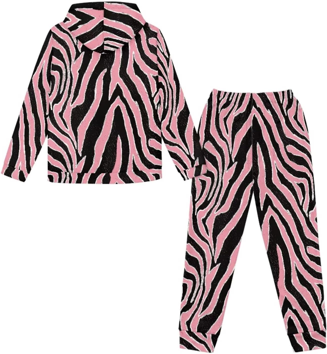 Tracksuit Set 5T-12T: Soft 2-Piece Hoodie & Sweatpants, Cute Animal Print Outfit for Kids Play, Travel