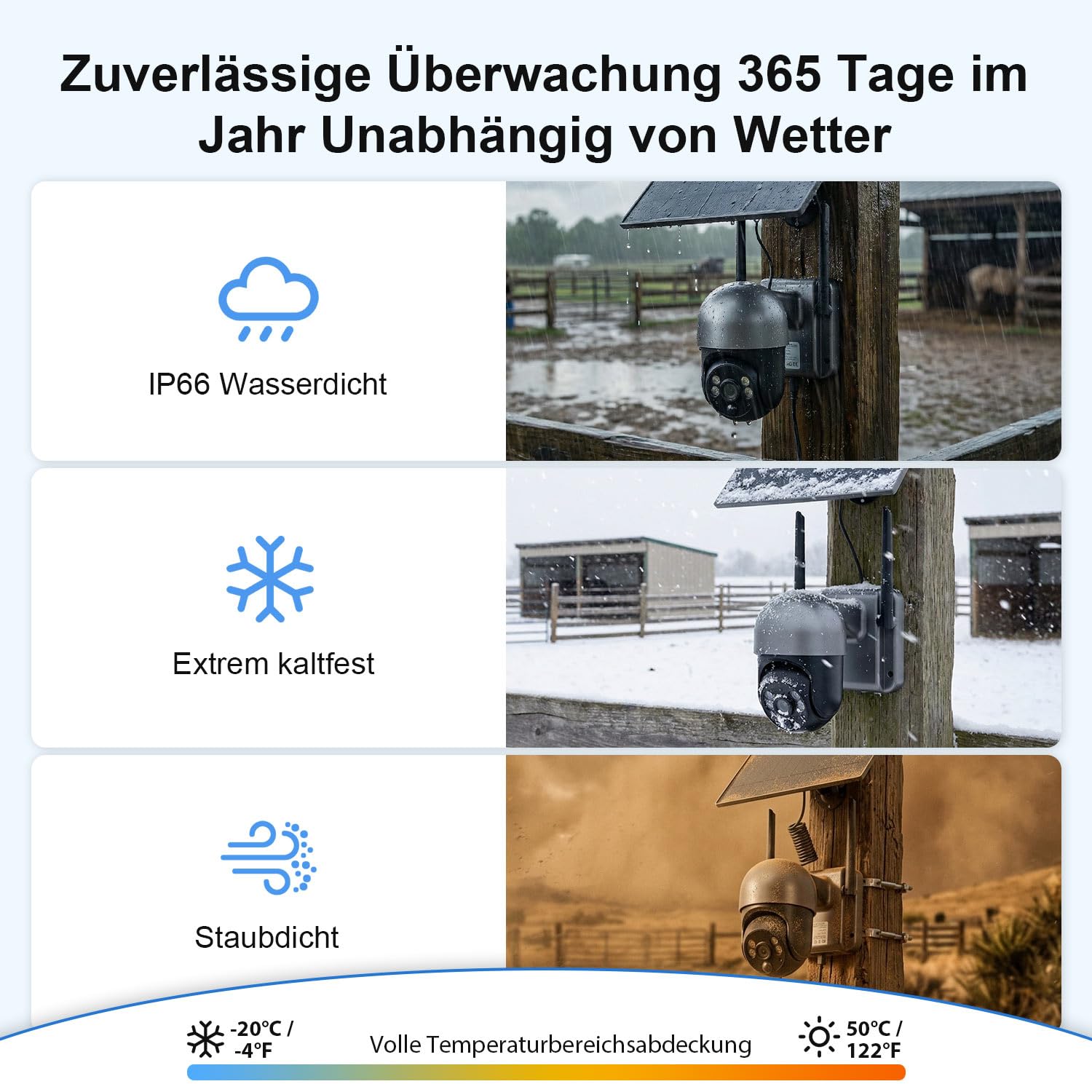 4G Cellular Sicherheitskamera mit SIM Karte, überwachungskamera ohne WLAN, überwachungskamera Solar, Bewegungserkennung, PIR-Bewegungssensor, 360-Grad-Ansicht, 2K HD