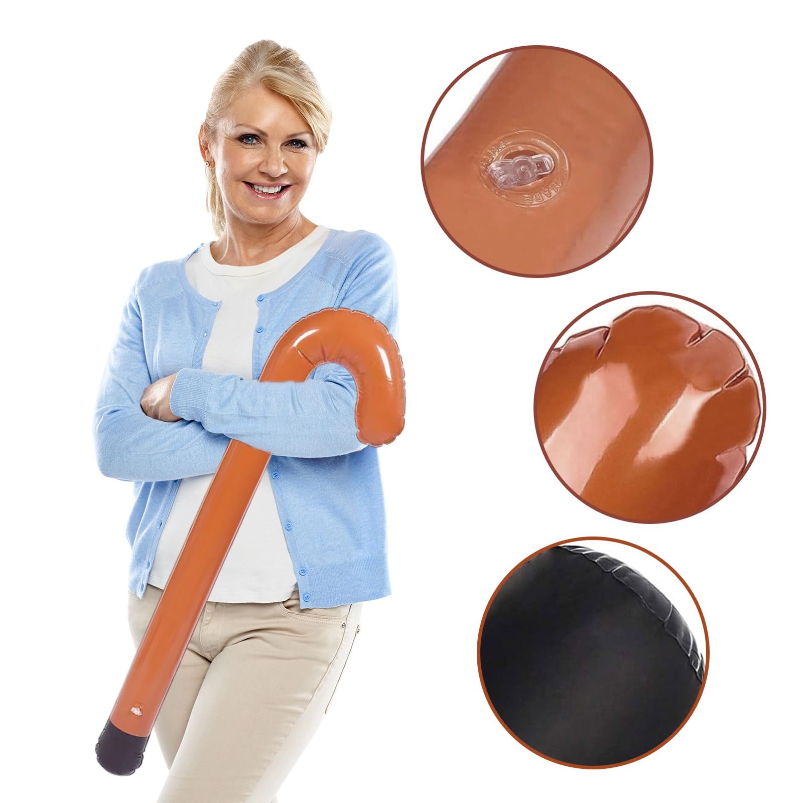 TUONYIS 3 Pcs Inflatable Walking Stick, 90 cm Blow Up Walking Stick - Image 3