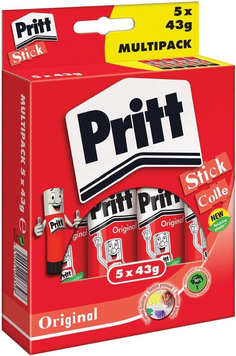 Pritt Glue Stick Pack of 10 / Solvent Water Soluble at Low Temperature/Glue Stick