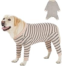 Post Operative Dog Jumpsuit Long Sleeve Recovery Suit for Dogs After Surgery for Small and Medium Female Male, Wound Protection, Anti-Licking (White, S)