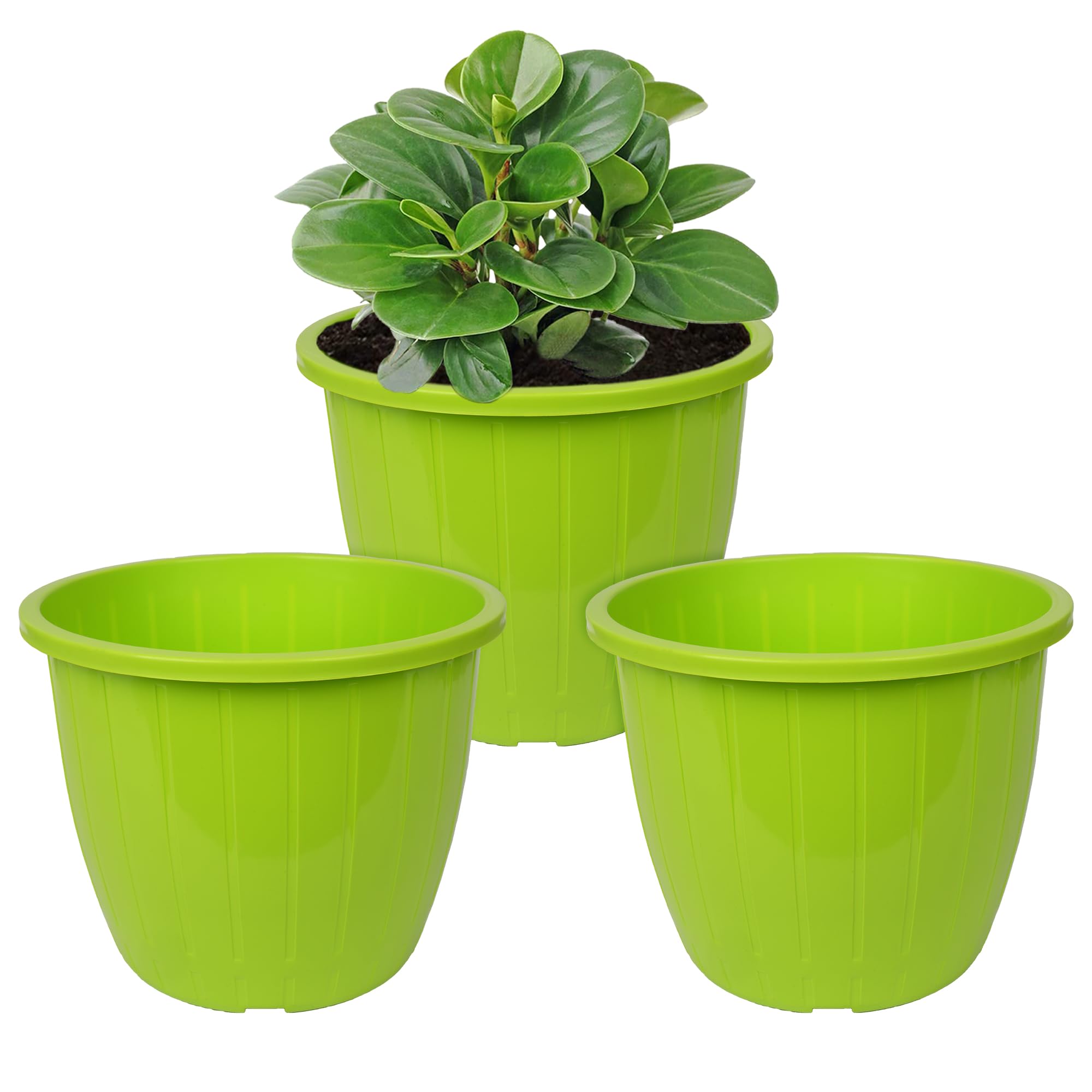 Kuber Industries Flower Pot | Flower Pots for Indoor & Outdoor | Plastic Pot for Gardening | Planter for Flower | Balcony Pots for Home Decor | Duro Flower Pot | 10 Inch | Pack of 3 | Green (B0CLGXCVPB) Amazon Price History, Amazon Price Tracker