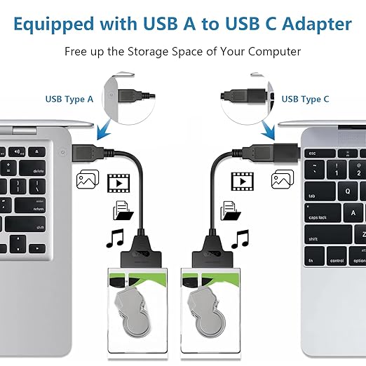 Cable Adaptador SATA a USB 3.0 para Disco Duro 2.5" HDD/SSD miniatura 5