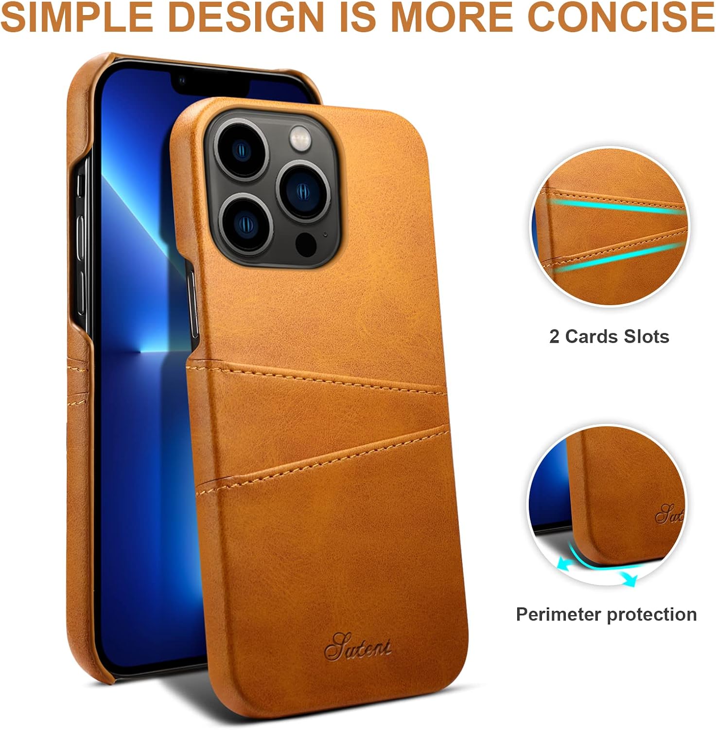 XRPow Wallet Case Compatible with iPhone 12, for iPhone 12 Pro Credit Card Holder, Slim PU Leather Back Protective Case Wallet Card Pocket Cover for iPhone 12/12 Pro 6.1inch - Light Brown