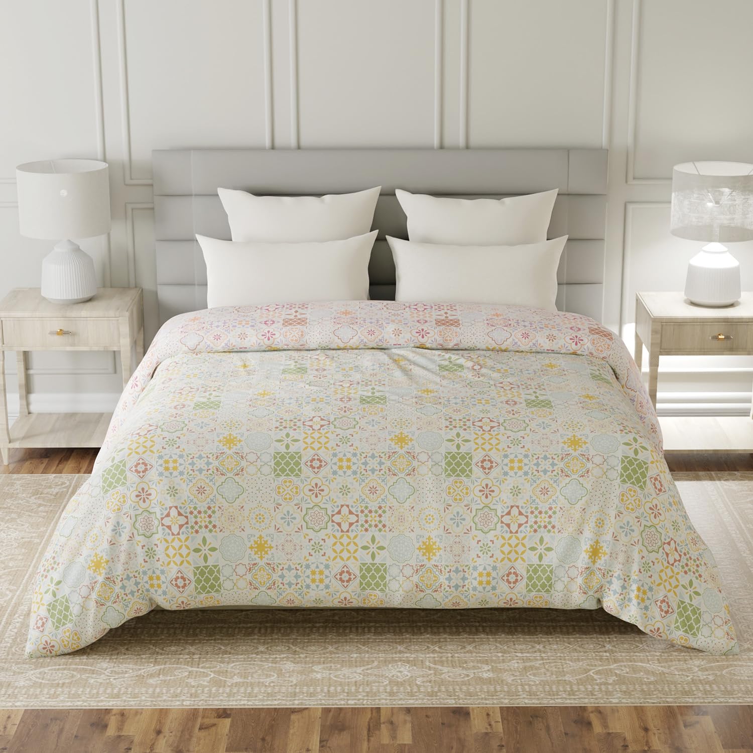 Layers Lumina Floret 100% Cotton 144 TC Multicolor Printed Double Reversible Comforter-picture-10