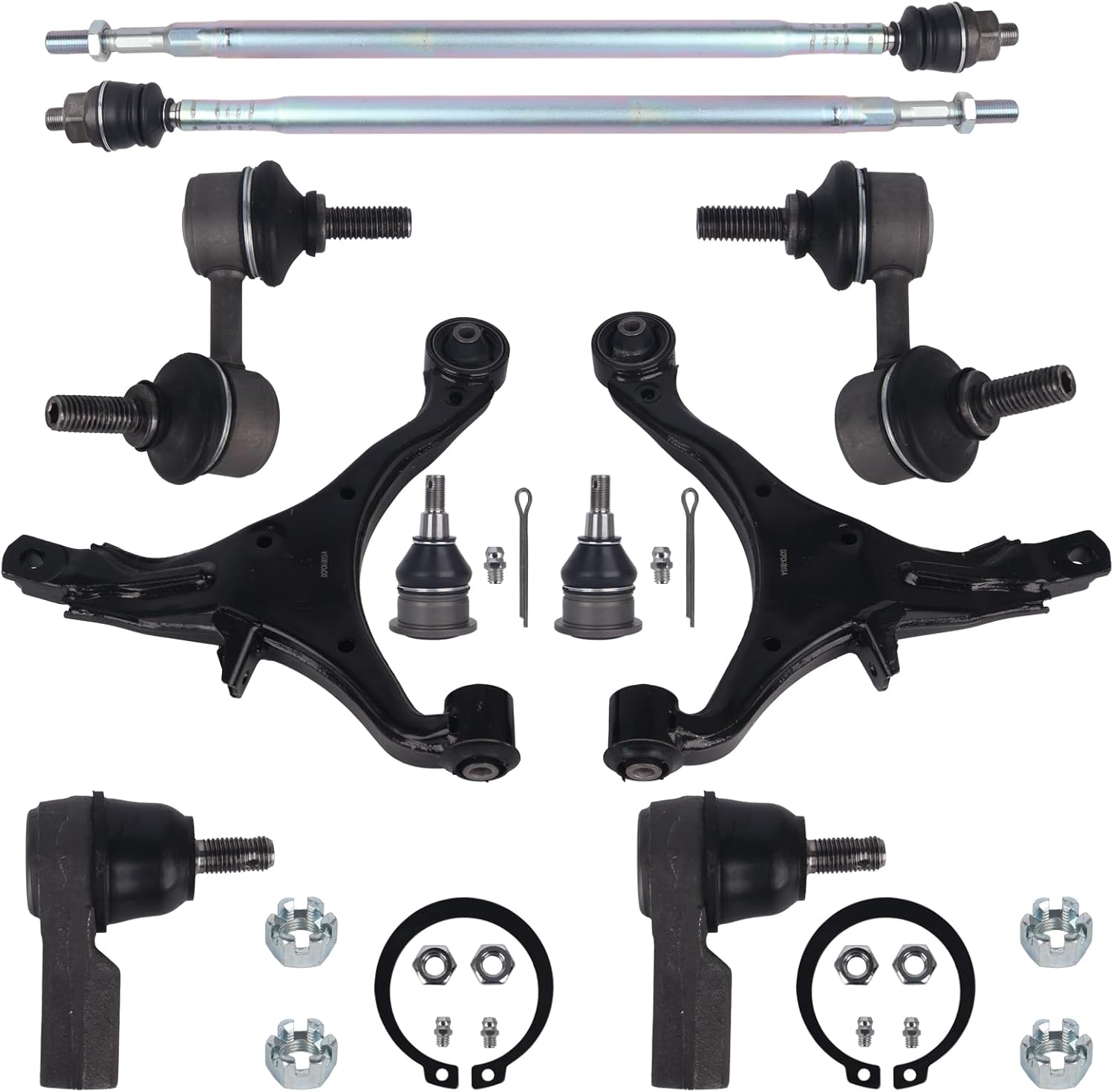 PAROD 10PCS Front Lower Control Arms Ball Joints Tie Rods Sway Bars Fit for Honda CR-V 2002-2006, Replace #K640399 K640400 K90454 K90455 ES3581*2 EV80383*2 K80223*2