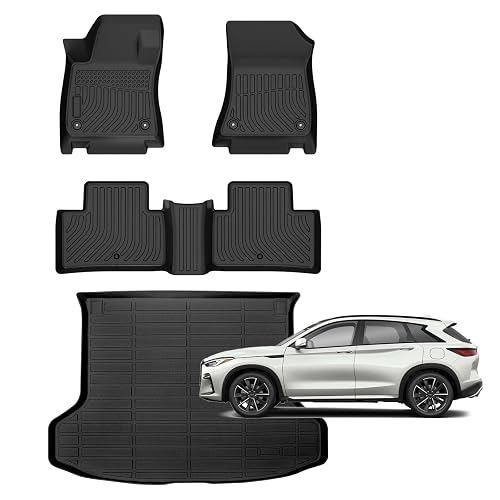 for Infiniti QX50 2025-2019 / Infiniti QX55 2022-2025 Floor Mats,TPE Waterproof All Weather Floor Mats Cargo Liner Accessories — Amazon product photo