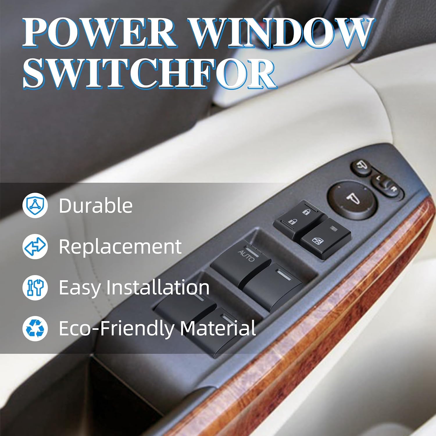 Power Master Window Switch | Front Left Driver Side | Compatible with 2008-2012 Honda Accord EX EXL 2.4L 3.5L | Replace OE 35750TA0A31 35750TA0A32 35750-TB0-H01 | 37 Pins Window Switch Button