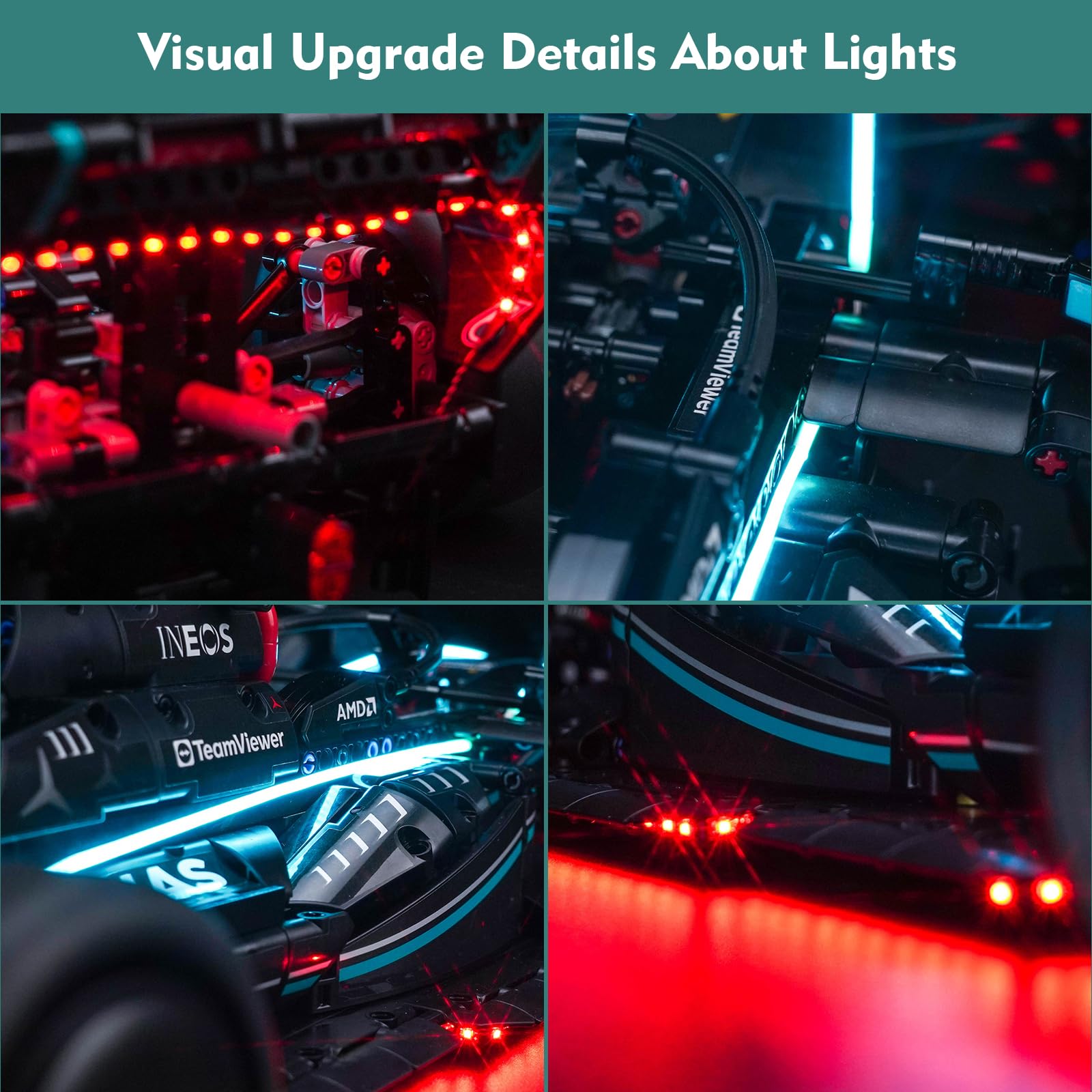 Light Kit for Lego Mercedes-AMG F1, Lighting Set for Lego 42171 Technic Mercedes-AMG F1 W14 E Performance Race Car - Image 4