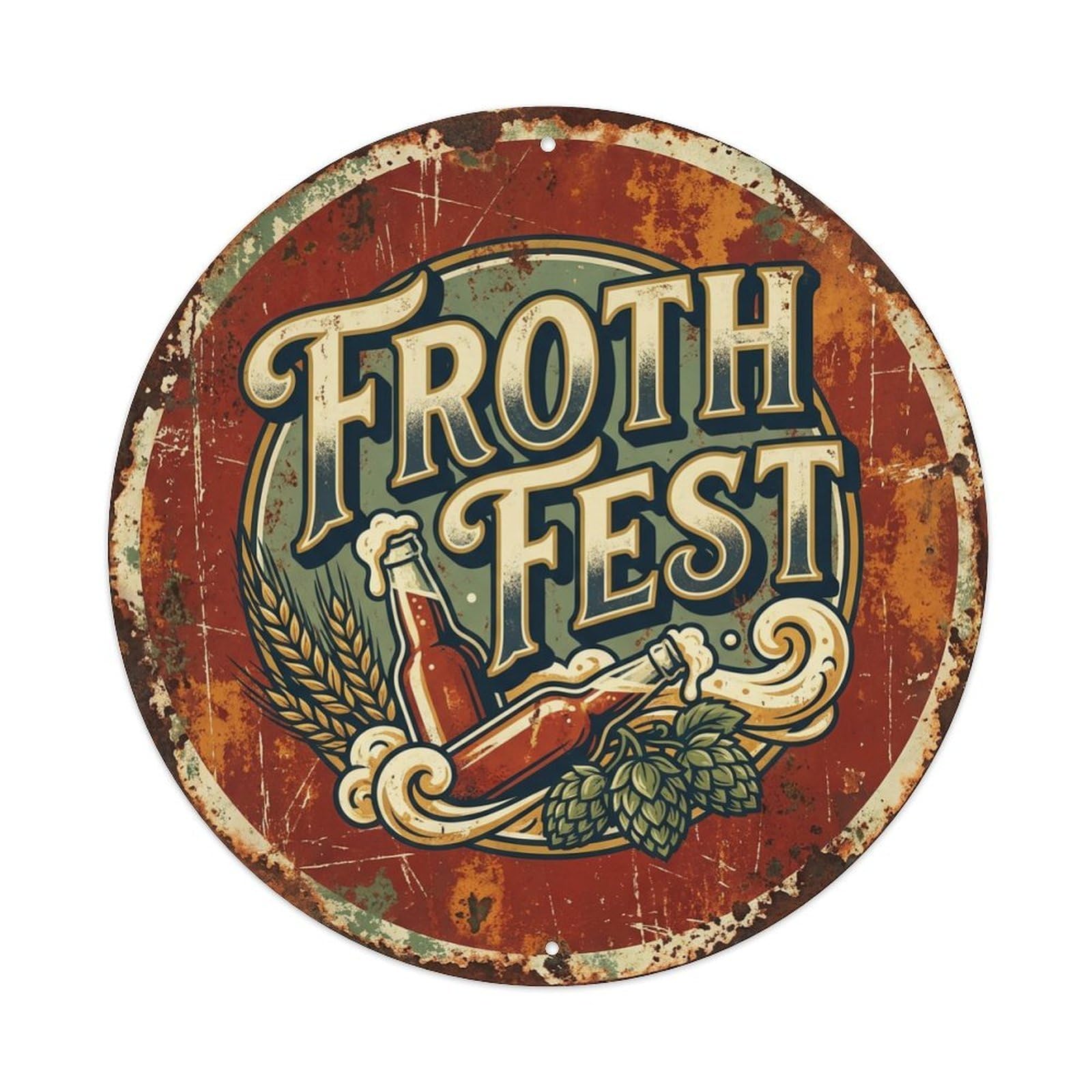 Fyrn Style Metal Tin Sign Vintage Beer Tavern Froth Fest Retro Bar For Pub