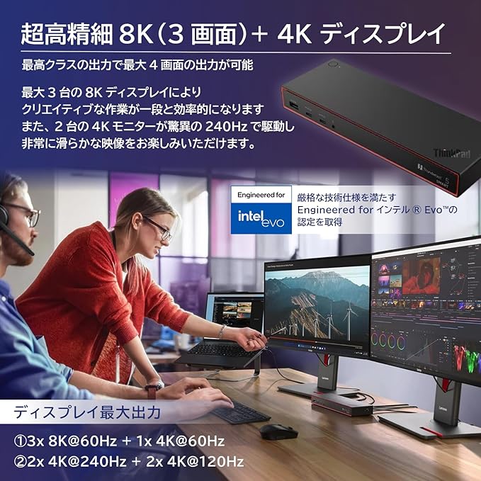 ThinkPad Thunderbolt 5 Smart Dock 7500 40BA0265JP miniatura 3