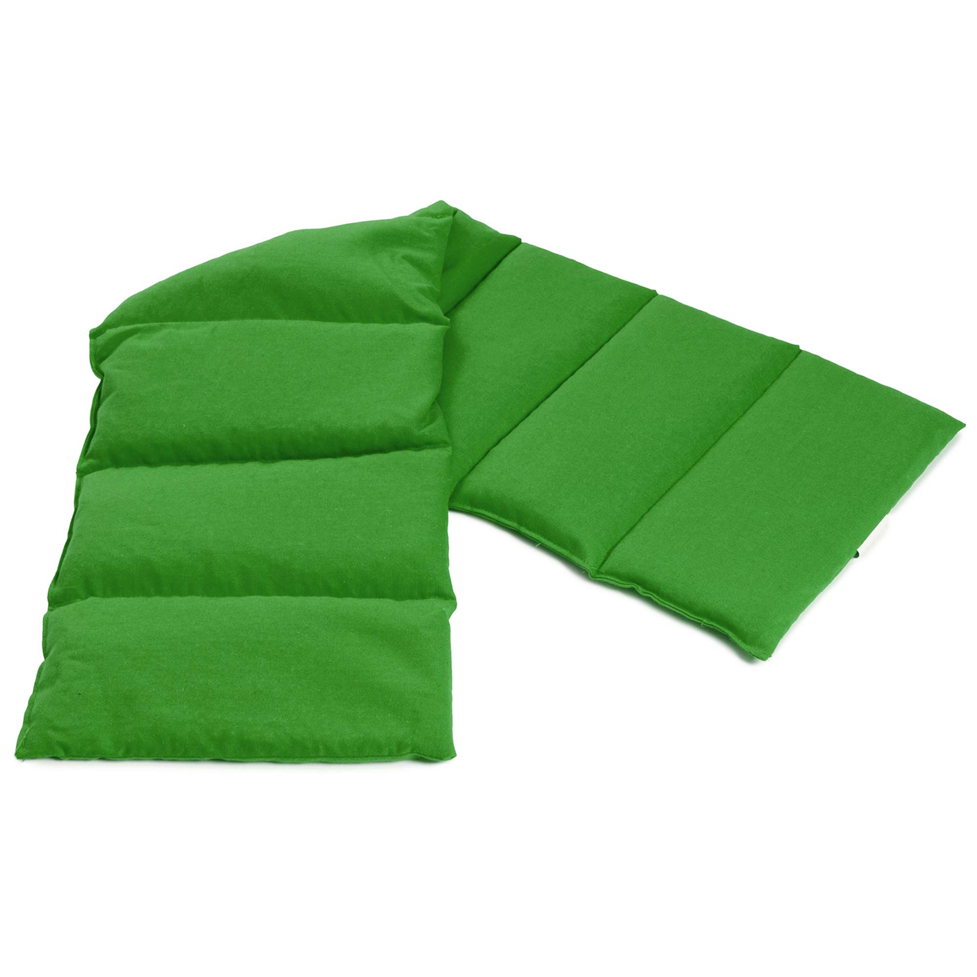 Saco térmico compartimentado en 8 con semillas de lino 75x20cm | verde claro | Almohada térmica para microondas | Calor y frío | Cojín térmico con semillas