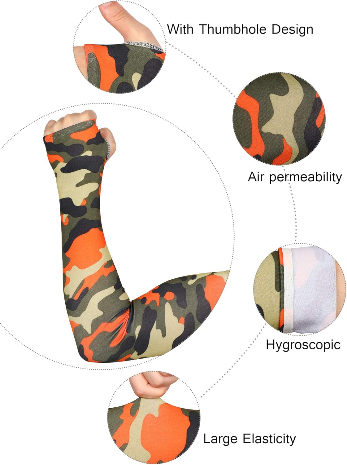 Miniatura 7 de Bememo 8 pares de mangas de protección UV brazo largo mangas de enfriamiento de seda hielo manga brazo cubierta mangas unisex sol mangas para correr