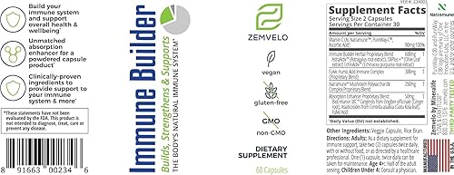 Miniatura 2 de Suplemento de cápsula de constructor inmune | Ideal para viajar | Ideal para profesores | Ideal para trabajadores de la salud | Apoyo inmunológico |