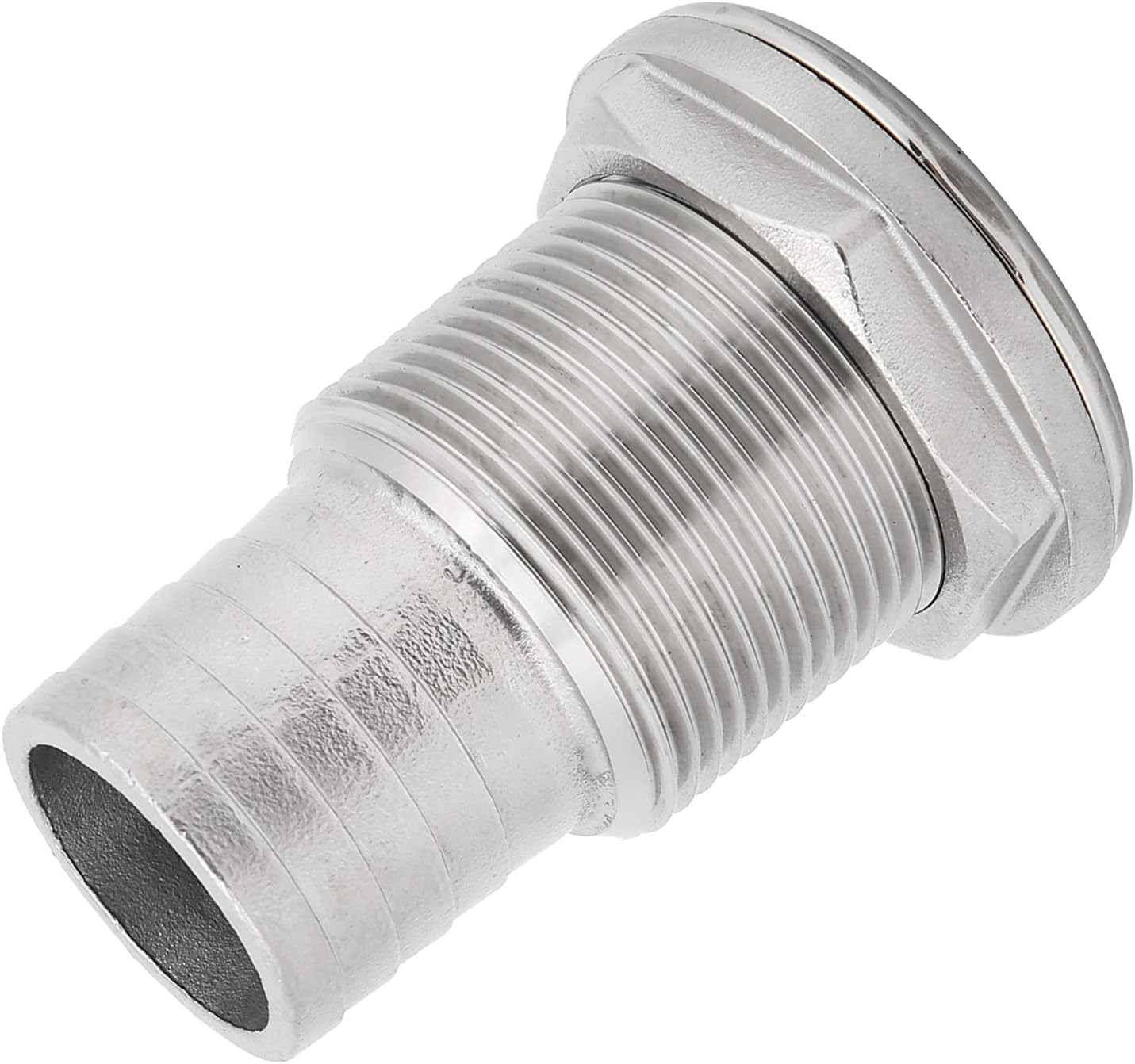 316 Stainless Steel Boat Thru Hull Fitting Hose Barb with Nut,Thru Hull Fittings for Boats,Tail Barb Marine Hardware, for Boats Drain Pipe Yacht Bilge Boat Plumbing Fittings