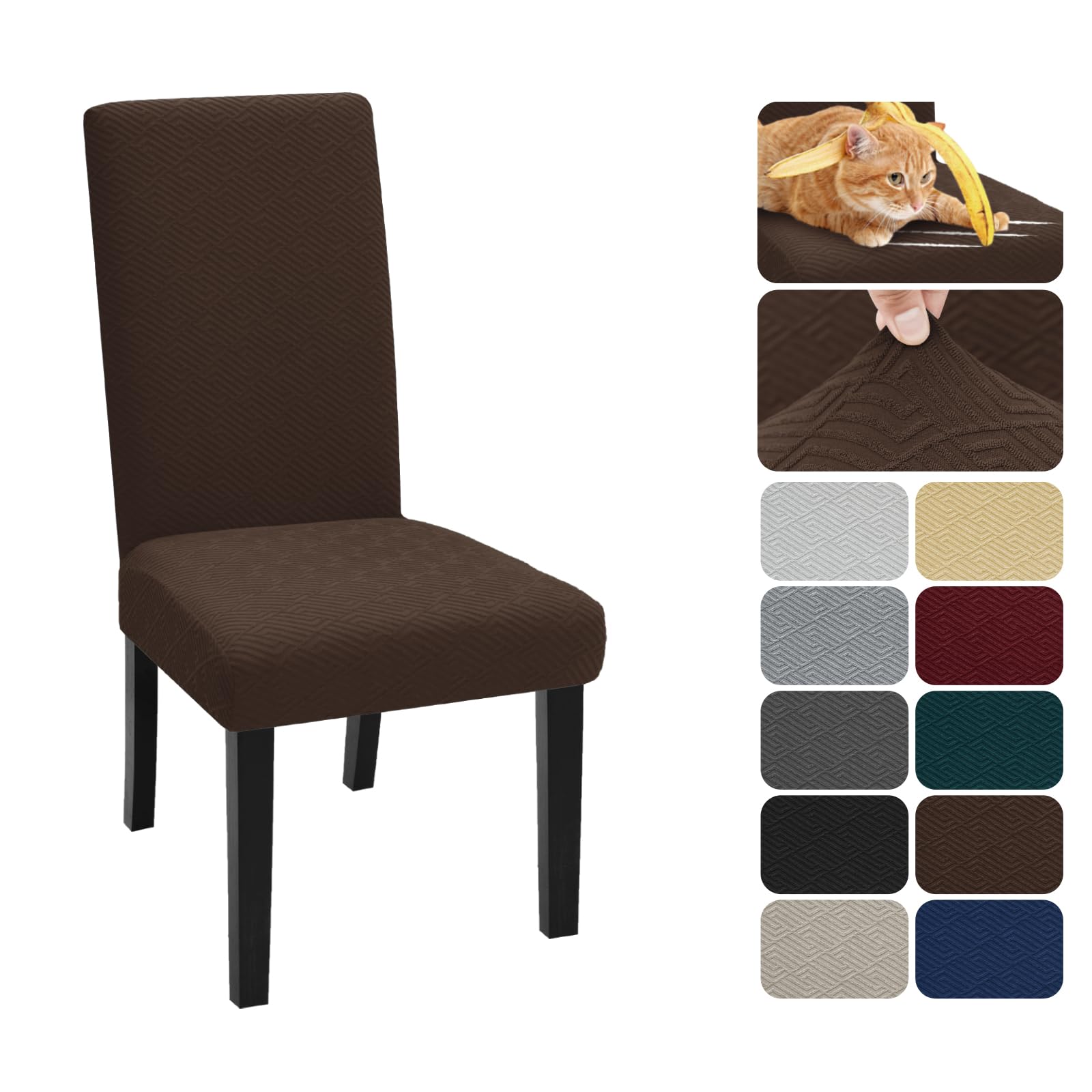 XINEAGE 2 Packs Newest Pattern Dining Chair Slipcover Parsons Chair Furniture Protector Stretch Chair Covers for Dining Room Restaurant