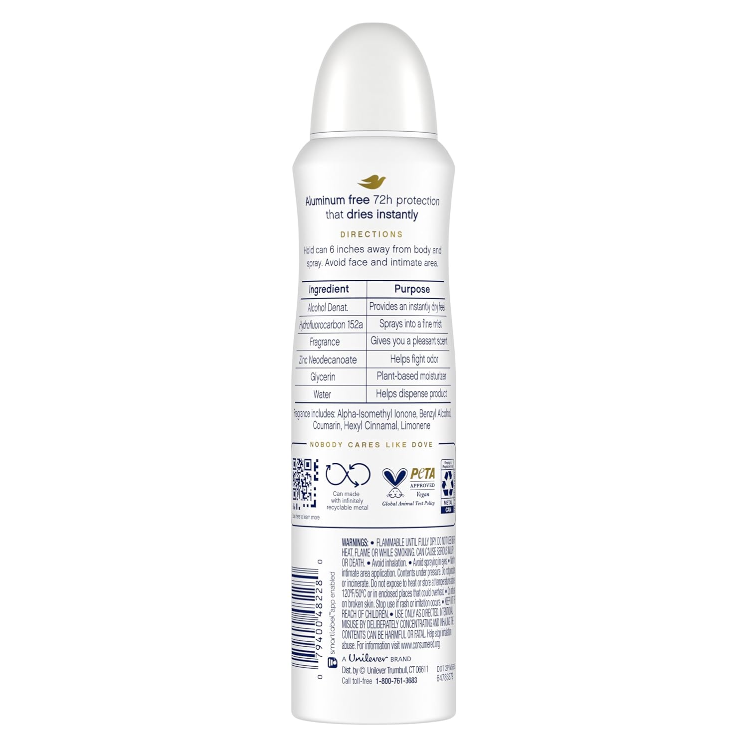Dove Aluminum Free Deodorant Spray for Women 3 Count Cucumber & Green Tea 72 hour odor protection 4 oz