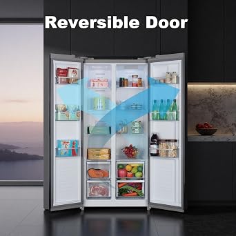 Iceblue 15.6 Cu.Ft. Side-by-side Refrigerators, 33 Full Size Refrigerator, Zoning Temperature Control Beverage Refrigerator with Freezer, Frost Free Beverage Fridge - Black Stainless Steel
