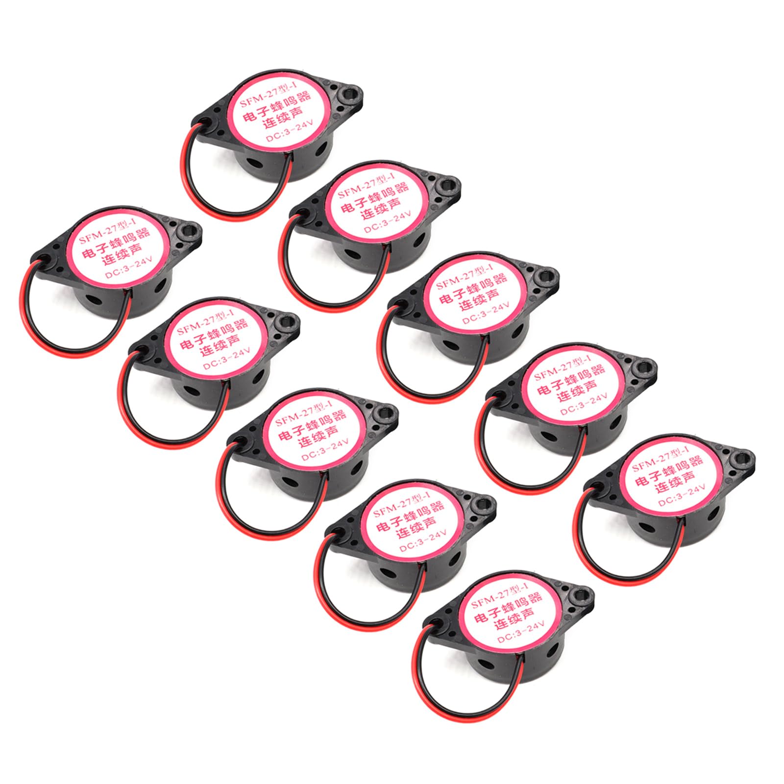 Of 10pcs High Decibel Piezoelectric Buzzers Continuous Sound Alarm 100dB Black for 3D Printer and Computers High Decibel Piezoelectric Buzzer