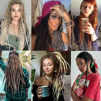Leeven 24 Inch Double Ended Dreadlock Extensions 10 Strands Black Soft Reggae Braid Locs 0.6 Width Dreads Synthetic Crochet Dreadlock Extensions /1B#