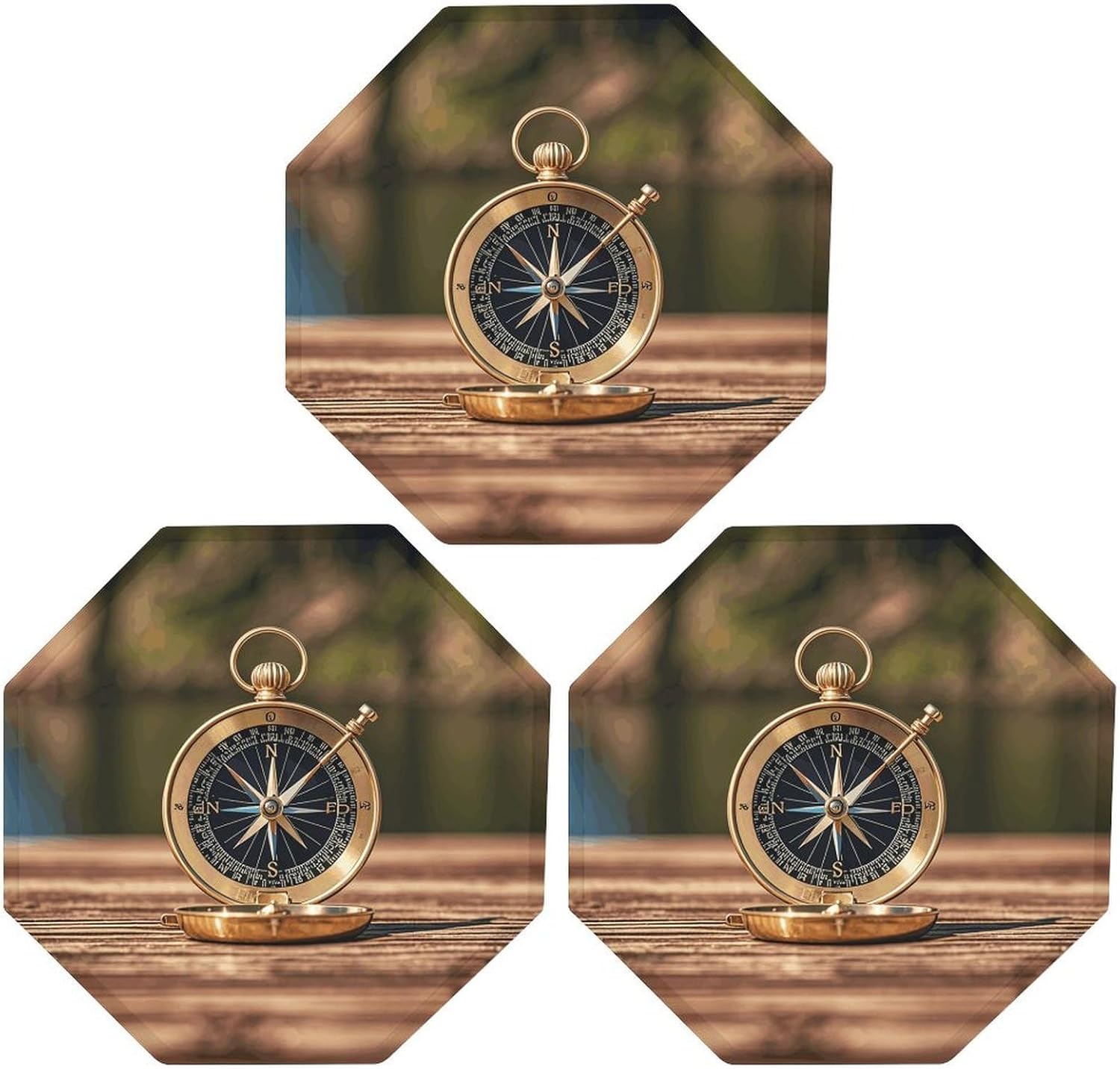 Ctagon Metal Sign for Home, Modern Display Plate for Kitchen, Sail Boat Nautical Compass Plates Accent Hanging Wall Decorations 3PCS for Living Room, Bedroom, Hallway, Hotel