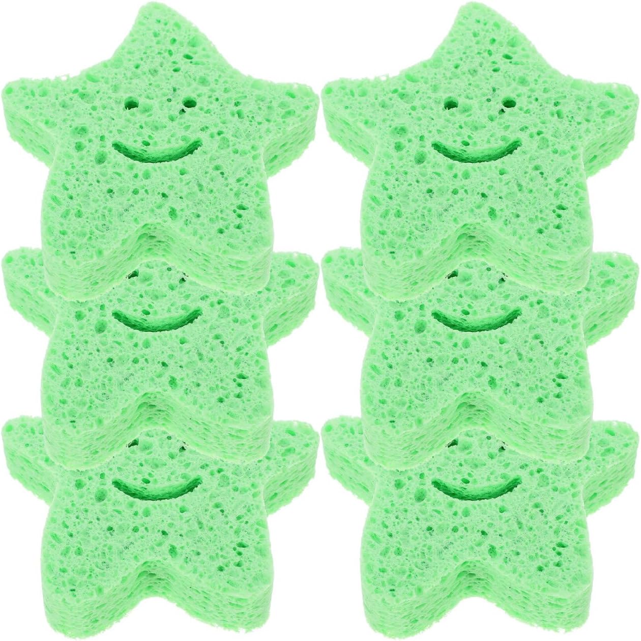 6pcs Bath Sponge Foam Loofah Sponge, Body Sponge for Shower Star Shaped Exfoliating Sponge Portable Body Scrubber