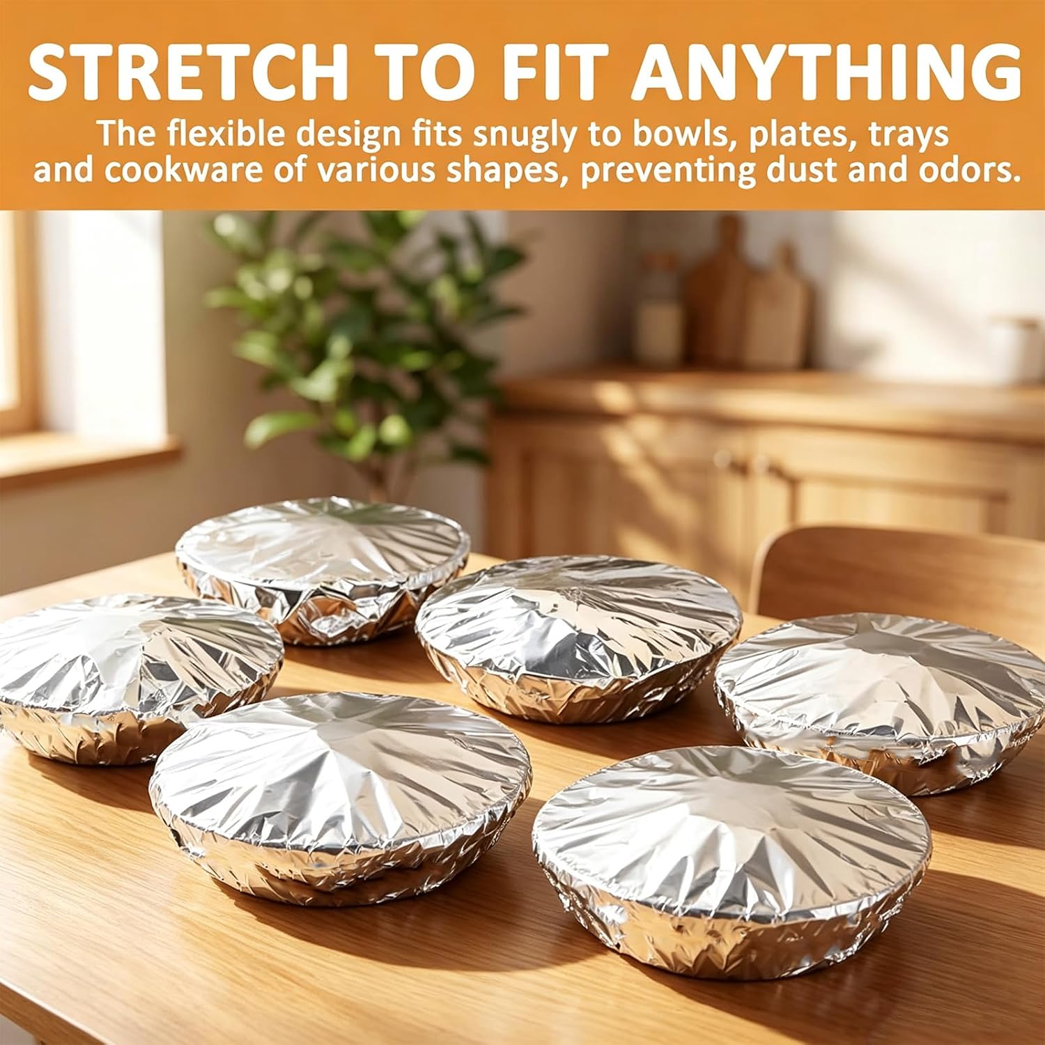 60 Pack 7.5/9/ 11 inch Aluminum Foil Insulation Cover, Reusable Aluminum Foil Food Covers with Continuous Warmth, Heat-Insulating, Freshness-Preserving for Meal Prep, Baking, Food Storage